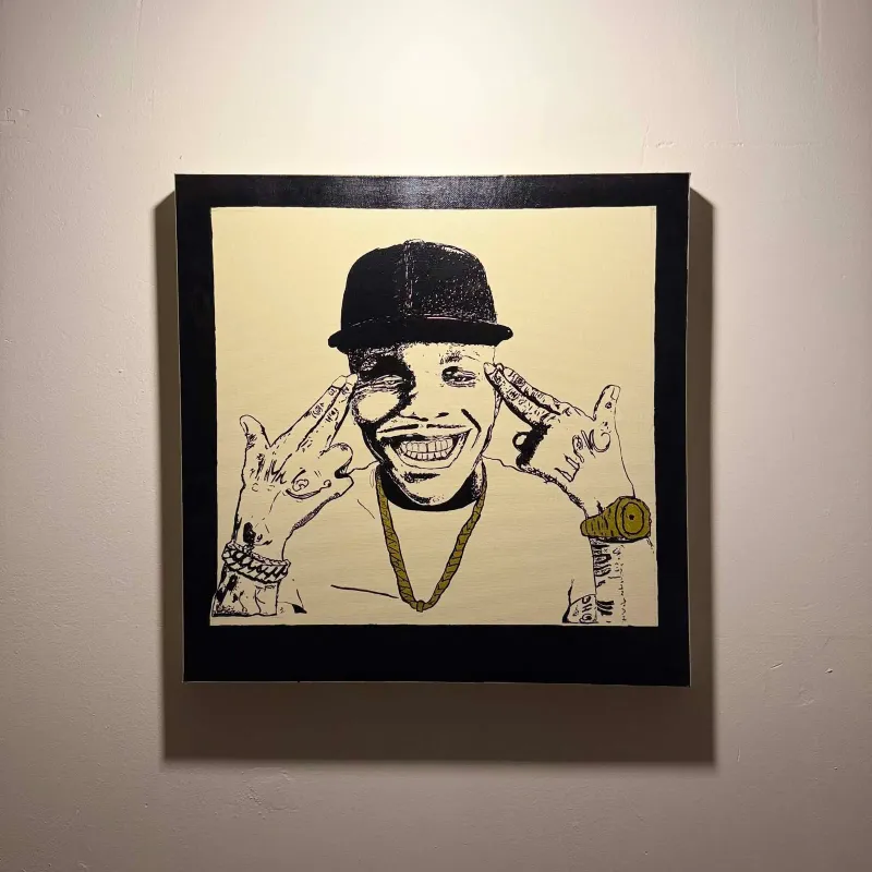 Lil Baby — Acrylique et feutre sur toile, 50 × 50 cm, 2021