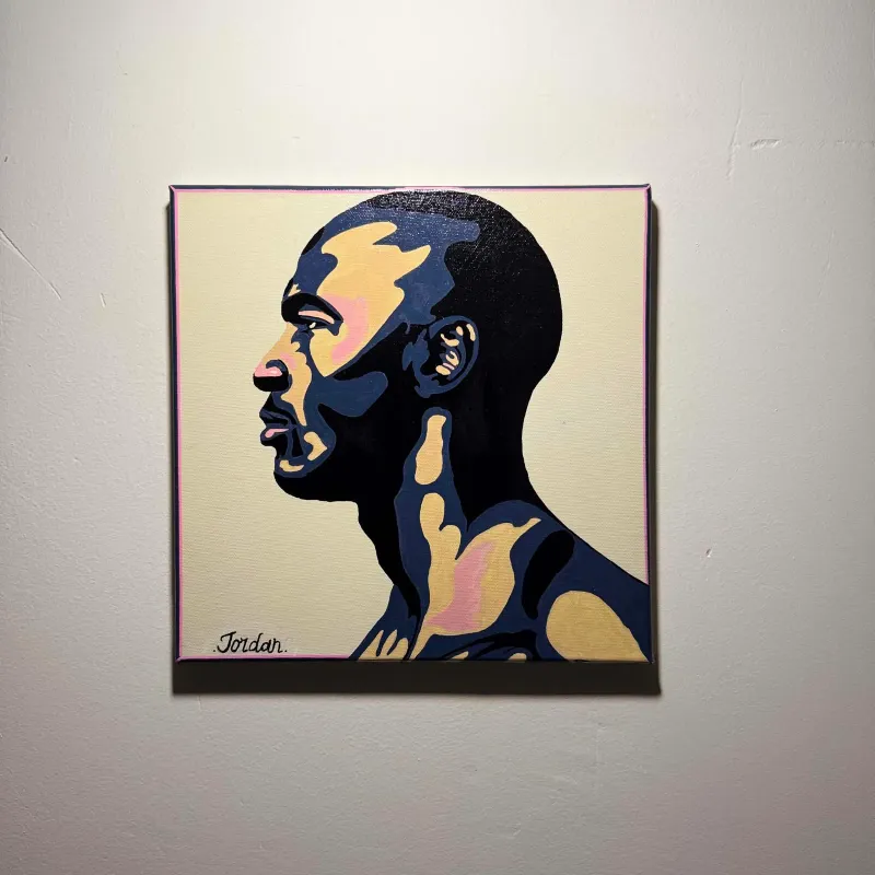 MJ — Acrylique sur toile, 30 × 30 cm, 2020